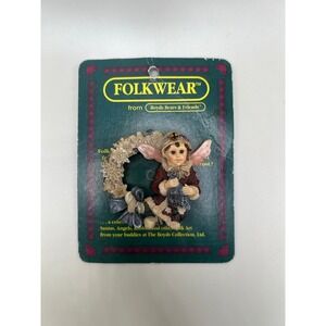 Boyds Fairy Pin Brooch Kristabell with‎ Frosty Wreath Winter Folkstone Retired